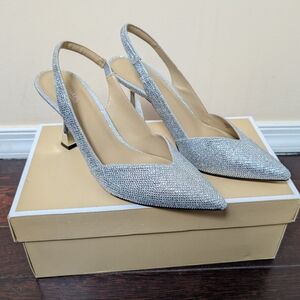 Michael Kors Chelsea Sling Pumps - Silver - with Box